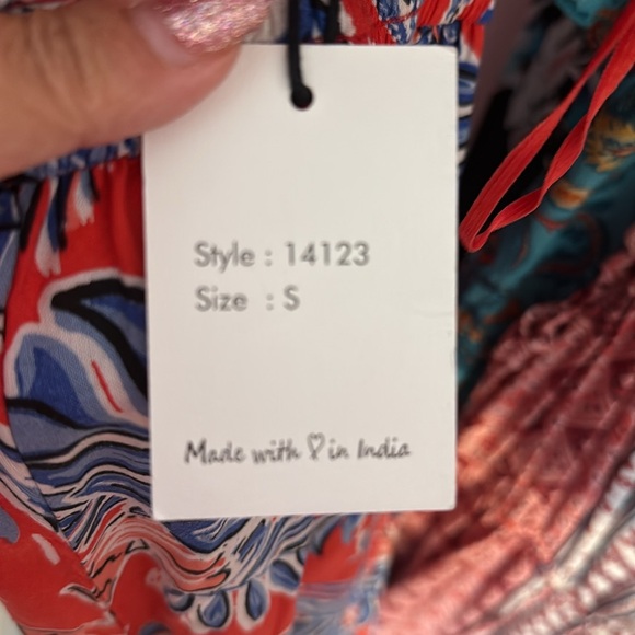 NWT Japna Red and Blue Maxi Dress with Elegant Design - Picture 6 of 9